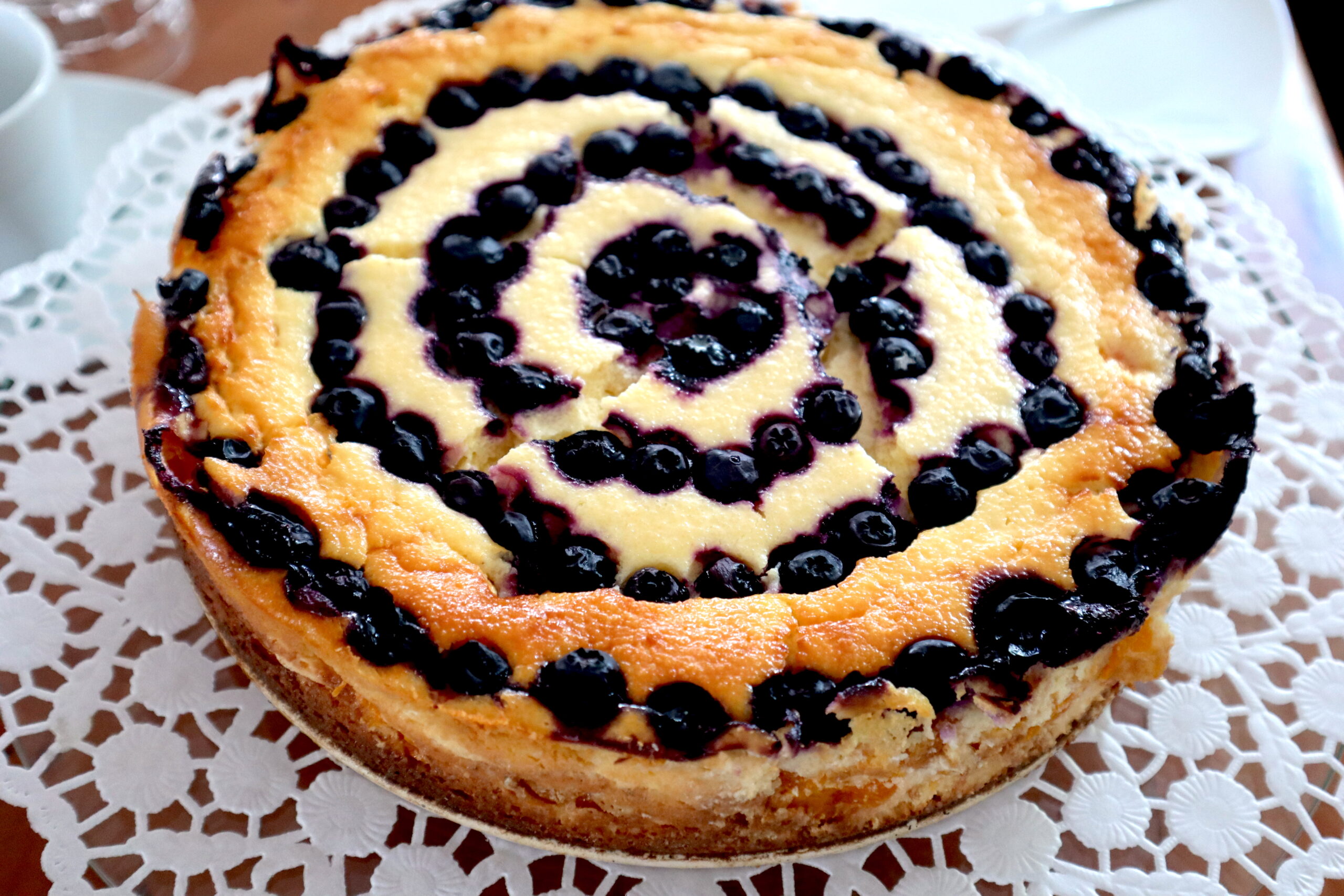 Rezeptvariation Käsekuchen mit Blaubeeren Zuckerfrei Backmischung
