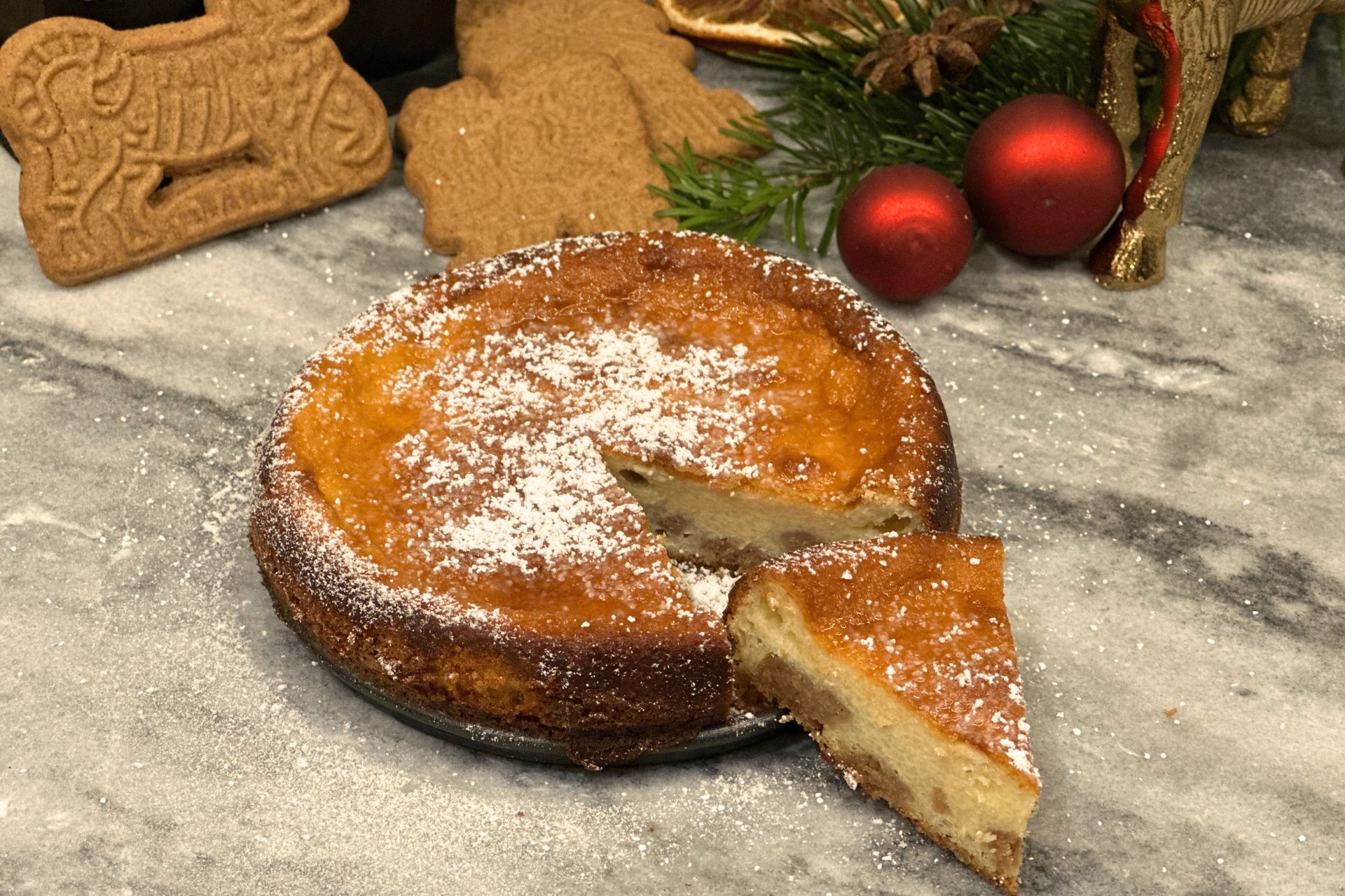 zuckerfreier Käsekuchen mit Spekulatius